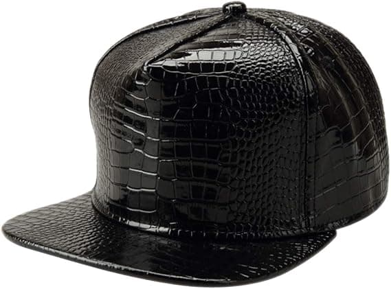 Mænd Kvinder PU Læder Hip-Hop Flat Bill Snapback Hat Krokodille Ba