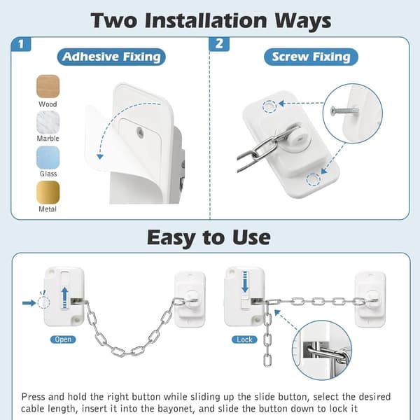 Adjustable Window Locks, No Punching, Child Safety for Metal and Sliding Windows