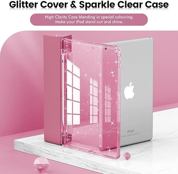 Rosa iPad-cover til børn til 10,2\"-modeller med penneholder [JUN]