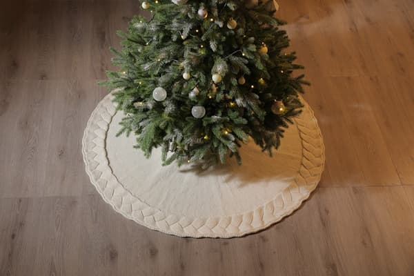 Stor matta vävd kant julgransmatta 122cm och tjock julgrans snö