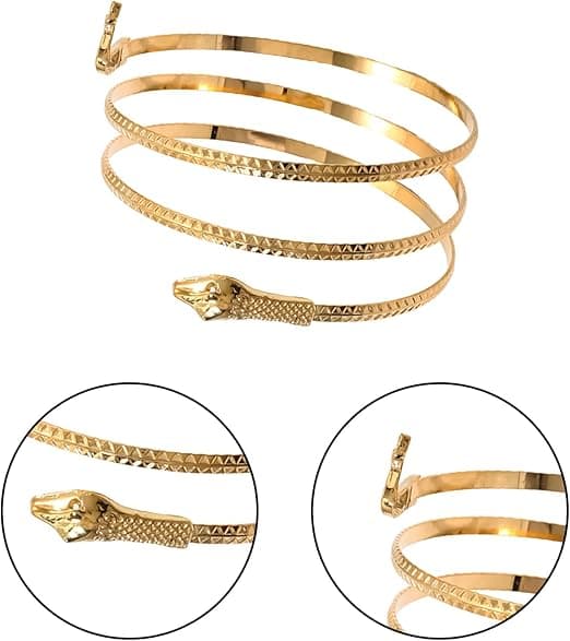 Guld Ormarmband Armmanschett Ormformad Armmanschett Spiral Ormarmband för Halloween Födelsedag Smycken