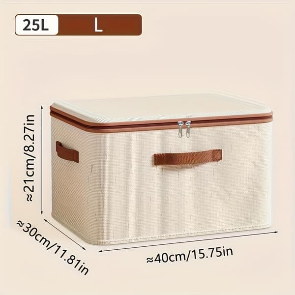 Foldable Under Bed Storage Box with Lid - Fabric Organizer for Clothes and Bedding 【Beige】 2XL 2XL 【Beige】