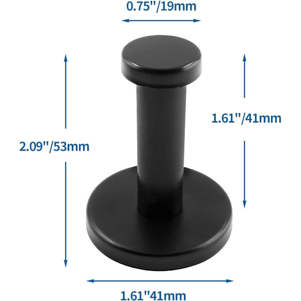 2 stk. badehåndklædekroge 2 stk. sort sort 2 tommer Black, 2 Inch