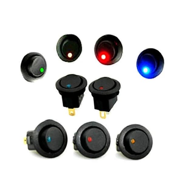 (Pow yeah!) Ny 5stk/sett 12V Bil Rund Punkt LED Lys Vippebryter Salg
