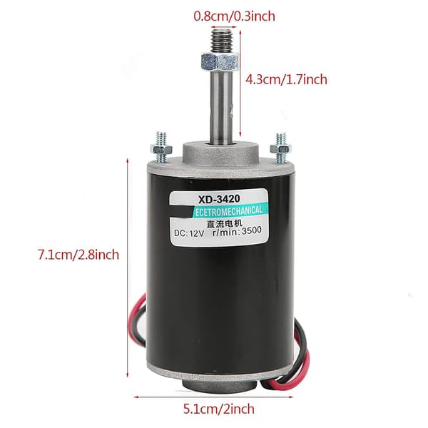 12V Motor, Powerful 12V Motor (12V 3500 RPM), High Torque DC Motor