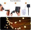 Tomshine 50LEDs 6.9m Juletræsbelysning med solceller til udendørs brug [JUN]