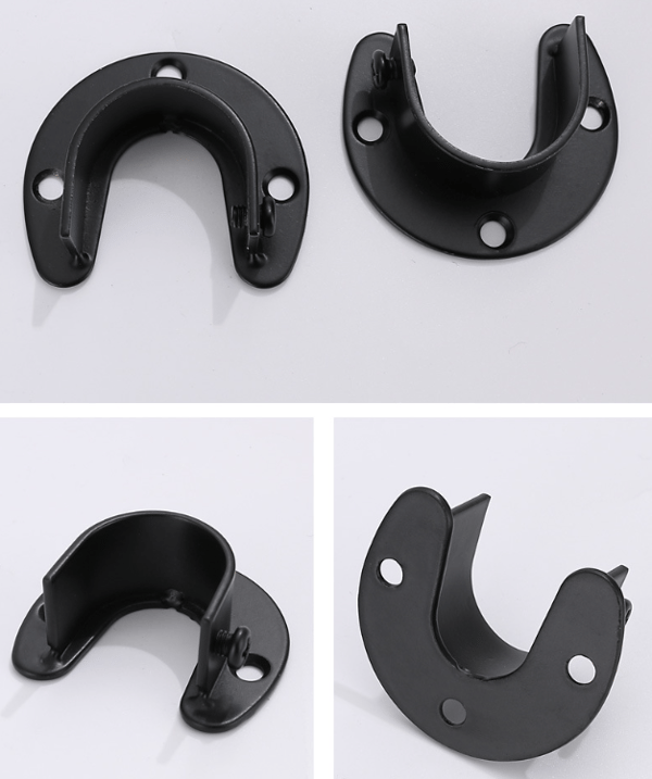 3,8 cm rustfritt stål garderobestangstøtte, støtte for