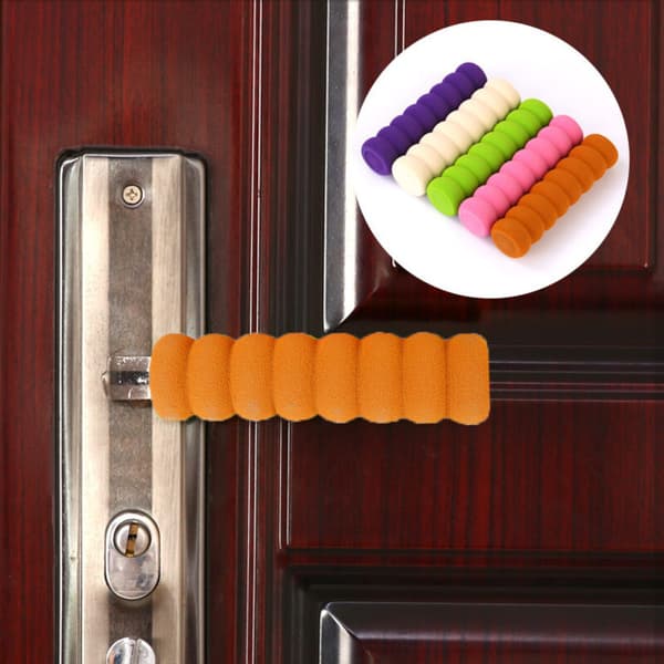 Door Handle Buffer Foam, 10 Pcs Door Handle Stopper Foam Protector, Door Handle Stopper Silicone (10 Pcs, Purple)