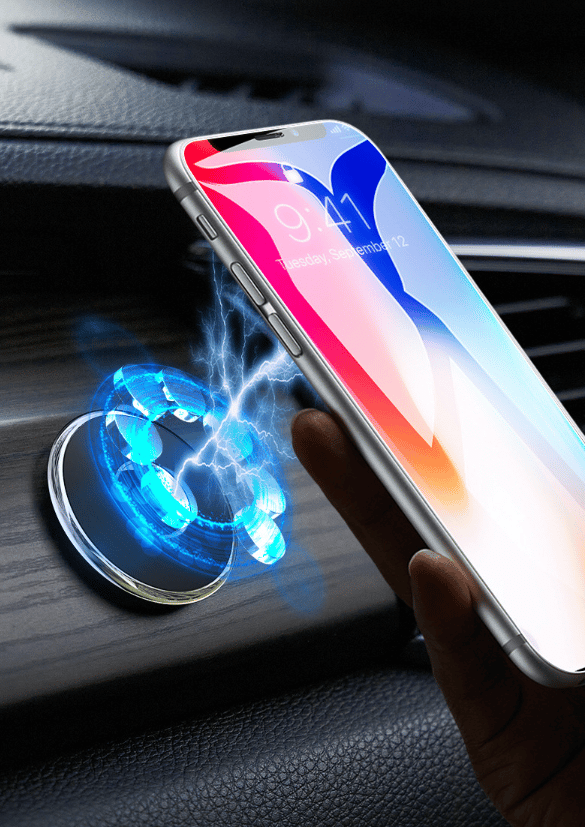 Svart magnetisk tilbehør metall biltelefon dashbordmontering stativholder