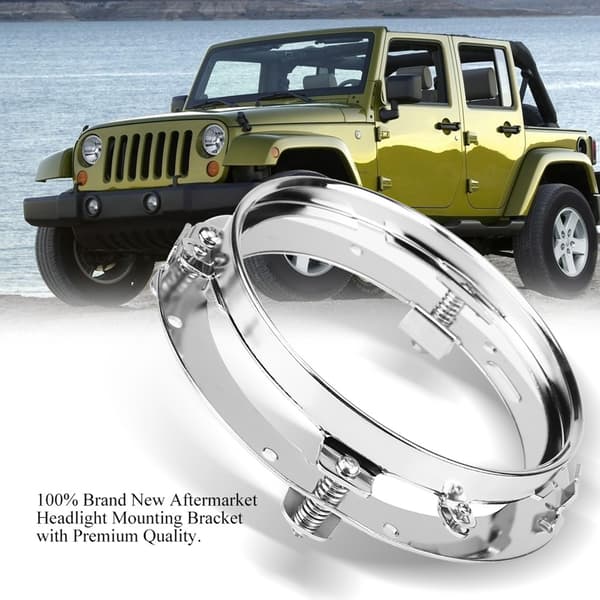 7-tommers rund LED-frontlys monteringsring rustfritt stål frontlysholder for Jeep Wrangler