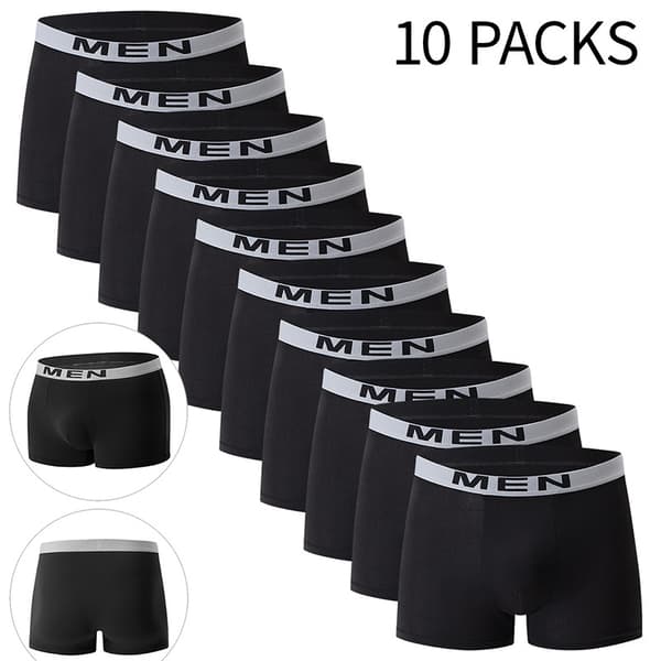 10-pak underbukser til mænd, behagelig elastisk talje, åndbare, ideelle til daglig brug 10 stk L 10pcs L