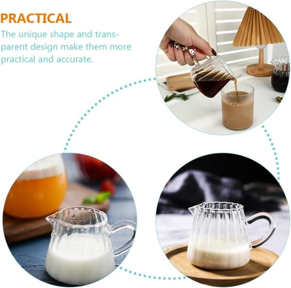 150 ml Glass Milk Jug, Heat-Resistant Coffee Cup with Unique Design and Craftsmanship