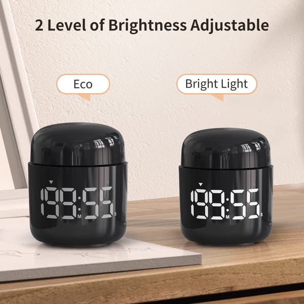 Digital køkkentimer, nedtællingstimer med lydstyrkejustering på stort LED-display, madlavningstimer, lektionstimer til børn og lærere. (Sort)