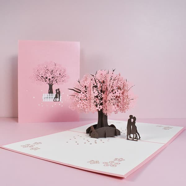 3D Grattiskort, 2-pack 3D Pop-up Grattiskort, Alla hjärtans dag
