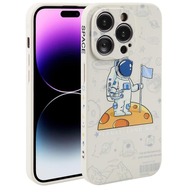 Flymønster Telefondeksel for iPhone 14 Pro Max (Planetlanding)