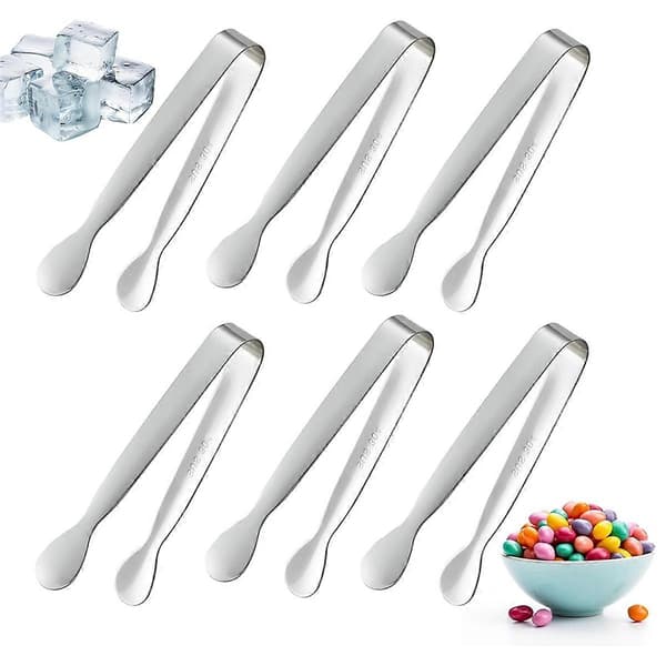 6 stk. Mini Små Tang, 10,8 cm Små Tang i Rustfrit Stål til Servering af Mad, Holdbart Køkken 3