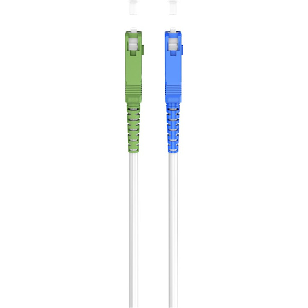 Fiberoptisk kabel (FTTH), Singlemode (OS2) Hvid, vit (Simplex), 15 m Vit