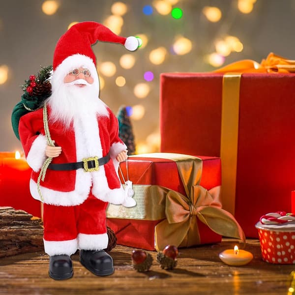 Jultomte 30cm, Stående, Röd Jul Traditionell Mini Figurin