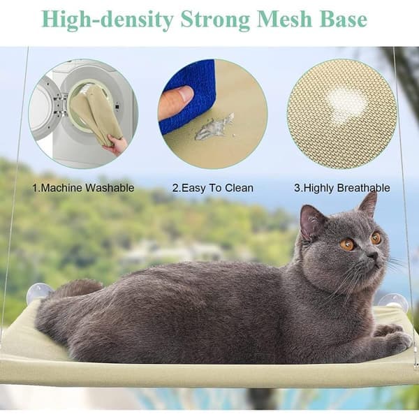 Window Mounted Cat Bed, Easy to Clean and Install Cat Shelf for Year-Round Use, Removable Fabric Mat and Durable Design Provide a Comfortable