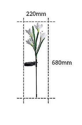 Solcellelamper til haven, 2-pak solcelledrevne blomsterlamper med 8 liljer, flerfarvede