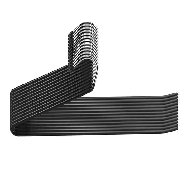 Metal trouser hangers with open design – 10-pack