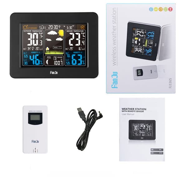 Väderstation med trådlös sensor termometer hygrometer barometer