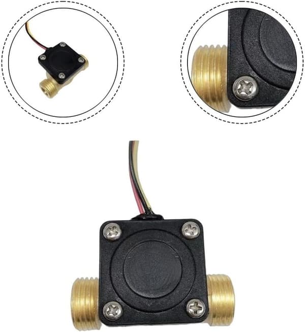 - Messingeffekt Sensor 1.75MPa, DC, Hjemme- og Behandlingsudstyr Hall Vandstrømsafbryder, 1-30L/min, 5V til Apparater SEN-HZ21FA