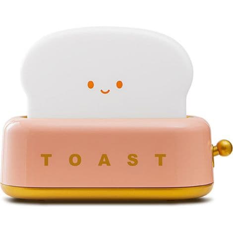 Cute Toast Night Light, USB Rechargeable LED, with Timer, Portable, Bedside Lamp for Kids and Teens, Birthday Gift.