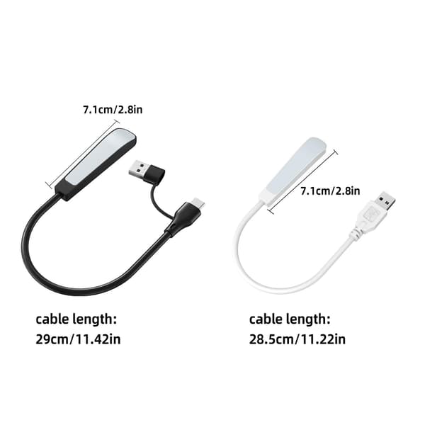 USB-C Fleksibel LED-leselampe, liten og bærbar, perfekt for studenter, kontor og laptop - LED-skrivebordslampe