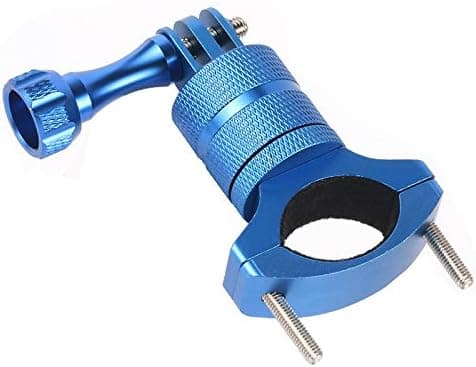 Universal Motorcycle Handlebar Mount 360 Degree Rotation Metal Holder for Action Camera Blue