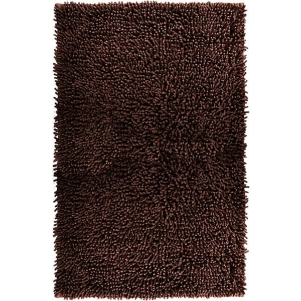 Badeværelsesmåtte Chenille mørkebrun, blød badeværelsesmåtte (50 x 80 cm) kaffe