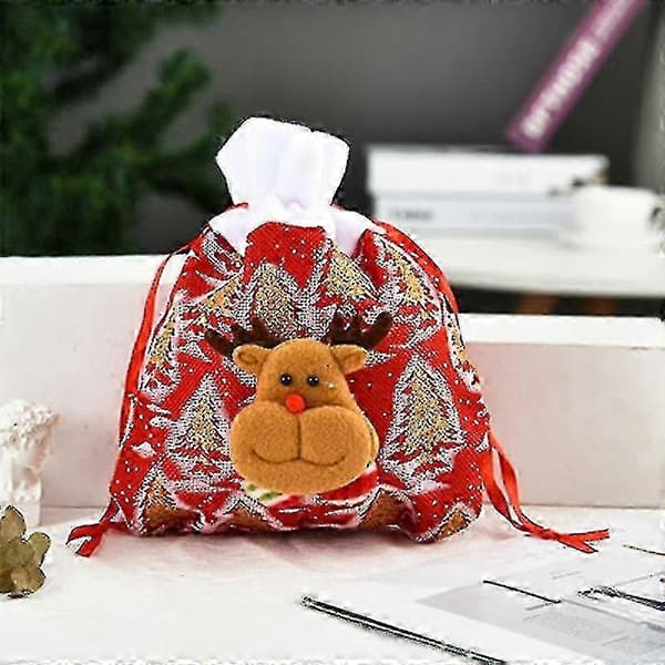 3D Cartoon Christmas Gift Bags with Drawstring