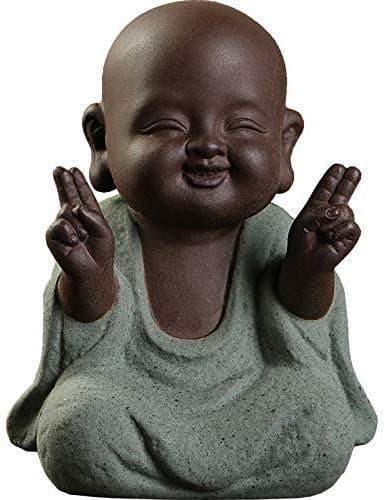 Keramisk liten søt Buddha-statue munkfigur kreativ baby
