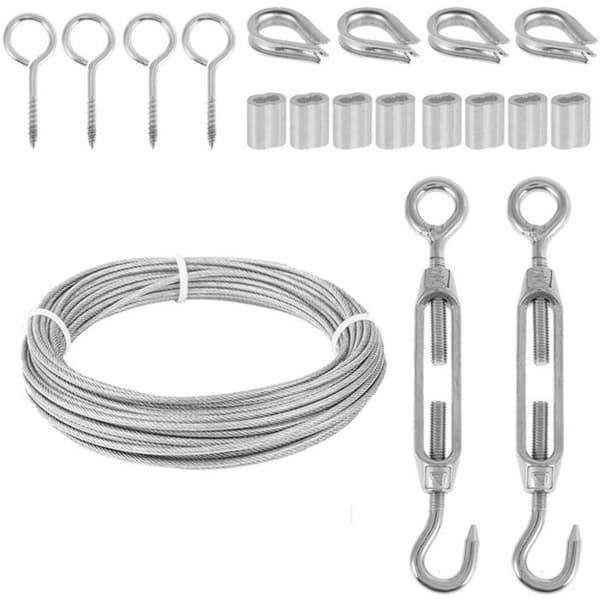 15M3Mm Rustfri Stålwire Kit med PVC-belægning til Klatreplanter Havehegn PZCC