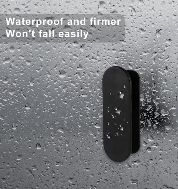 Self-adhesive sliding door handle, 2 pieces black, no drilling, for kitchen and cabinets