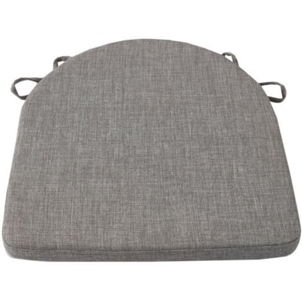 Stolputer til spisestoler med knytebånd og sklisikker bakside, 41.9 x 41.9 x 3.8 cm, grå