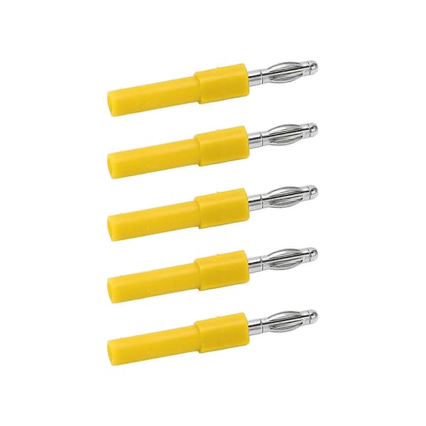 5 stk 4 mm bananstikadapter Stærk forbindelse God ledningsevne 4 mm til 2 mm konvertering Bananstik Gul