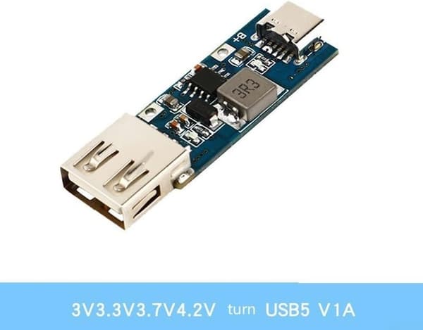 DC-DC Boost til 1A USB-opladningskort 4,5 x konvertermodul 3V 5V strømforsyning til bærbar elektronik, 1,45 cm, blå