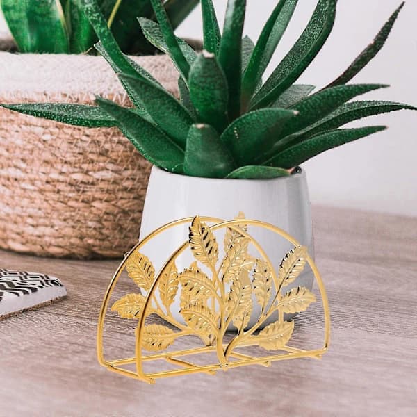 (pow yeah!) Napkin Holder Paper Holder Leaf Designed Napkin Holder for Kitchen Restaurant Golden