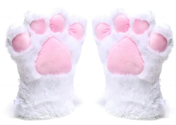Vita dame vintervarme hansker cosplay katteklo full dekning jentehansker
