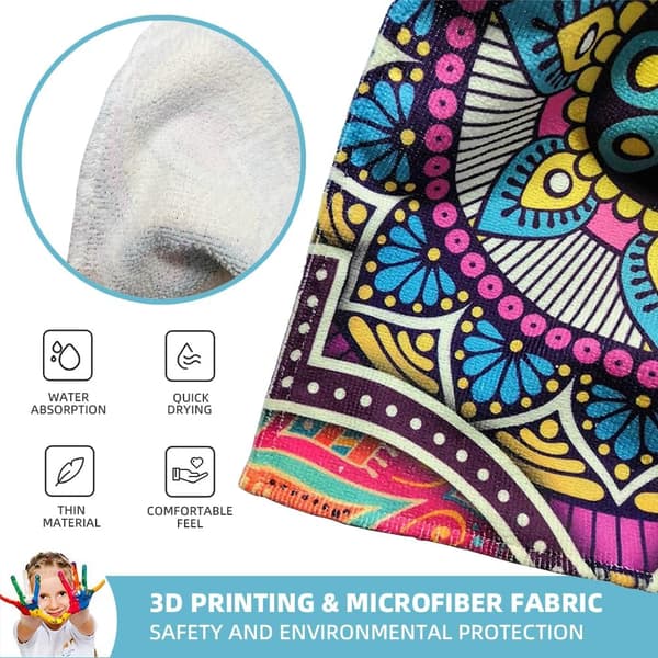 1PC Surf Poncho Håndklæde, Hurtigtørrende Mikrofiberstof, Strandskift