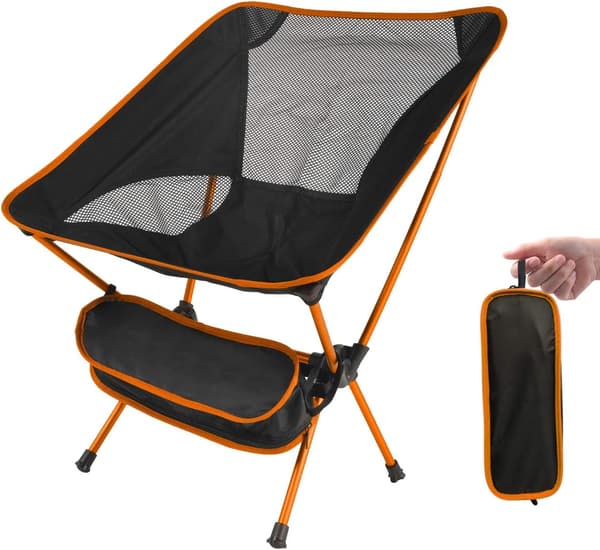 Orange Camping Fällstol Fiske Stol Ultralätt Kompakt Strandstol Fällstol Fällstol Utomhusstol med
