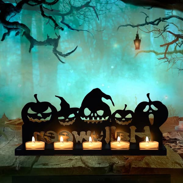 1 kpl Halloween sisä- ja ulkokoriste kynttilänjalka mustalla
