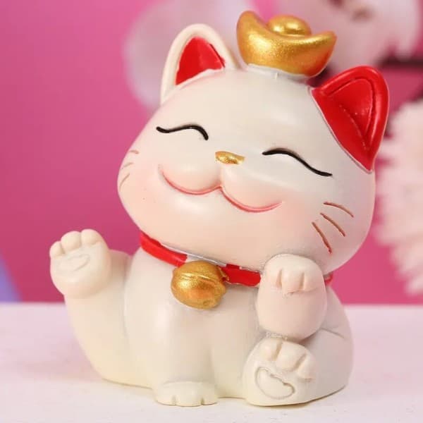 Håndlavet Resin Kattefigur til Bilinteriør - Sødt Mini Pyntegave [JUN]