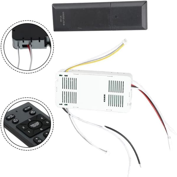 Ventilatorfjernbetjening 6-trins frekvensguidefunktion AC dæmpbar loftlysstyringssæt Variabel controller dæmpningsvind til 110V-265V modeller Hvid+Sort