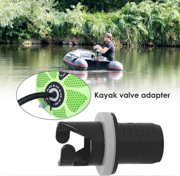 Kajakadapter Ventiladapter Luftventiladapter Til Kajakker Kanoer Flåder Sort Luftkompressoradapter (FMY)
