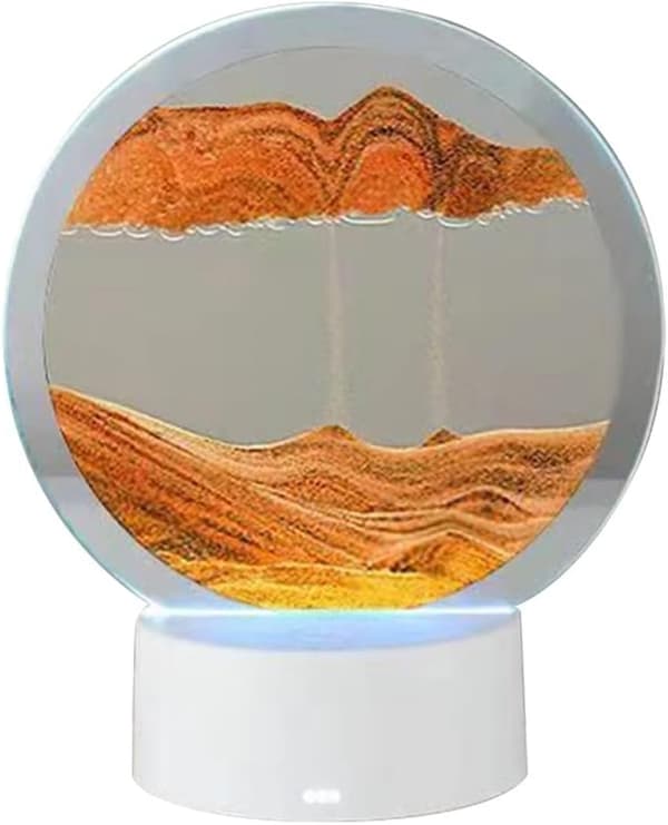 Sand Night 3D Dynamisk Maleri Soveværelse Og Værelse USB Batteri Flydende Lys, Lampe Til Stue Med Strøm