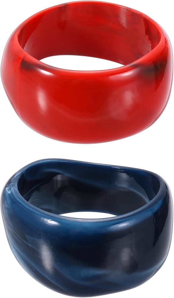Akryl Chunky Bangle Armbånd til Kvinder Rød Blå Red, Blue