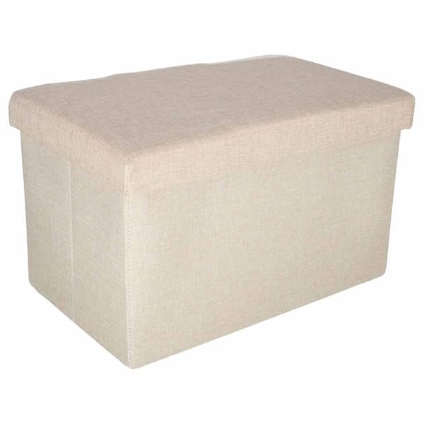 Beige sammenleggbar ottoman med oppbevaring 50x31x31 cm