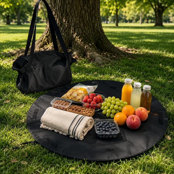 Konvertibel picnictaske og måtte, sammenklappelig organizer, 100 cm (brun) Brun Brown